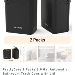 PrettyCare Black Automatic Trash Cans